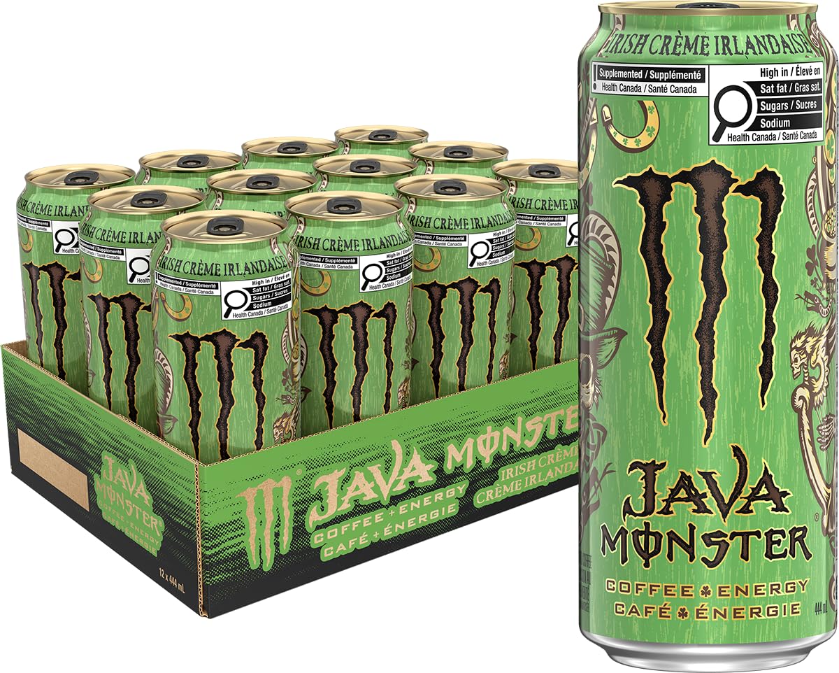 MONSTER ENERGY Java, Irish Crème, 444 mL Cans (12 Pack) – Coffee